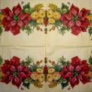 085 Christmas Flowers - 3-ply (cream/Edge grün) - Ihr
